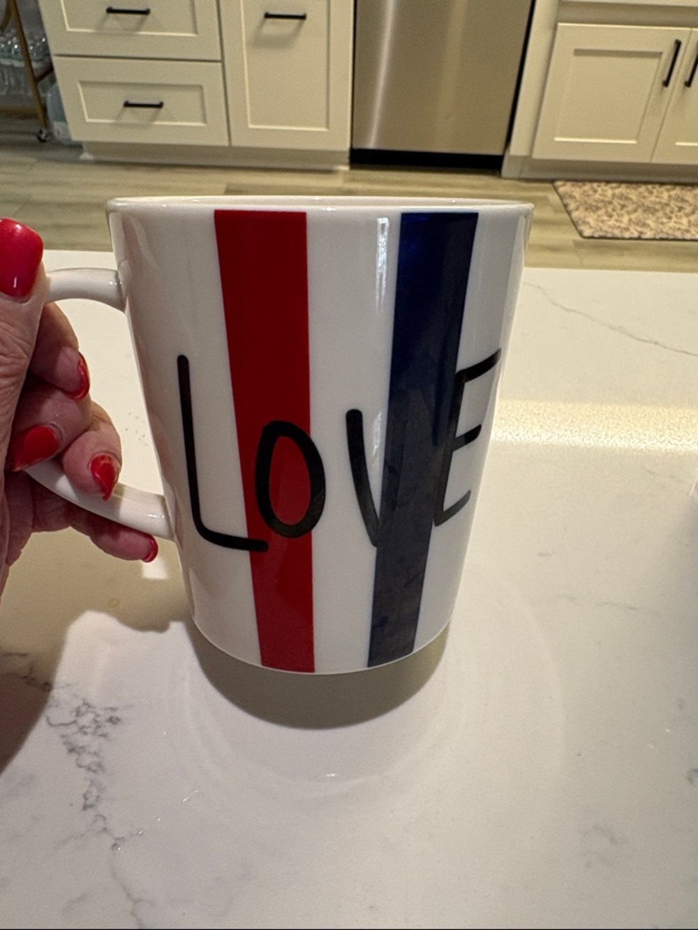 Royal Doulton White Mug with Red and Navy Stripes…. - Picture 2 of 5